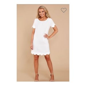 White Scallop Dress